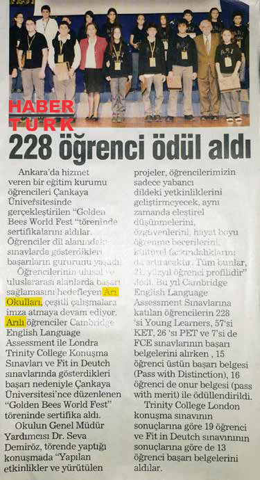 10 Aralık 2014 - 228 öğrenci ödül aldı. - HaberTürk