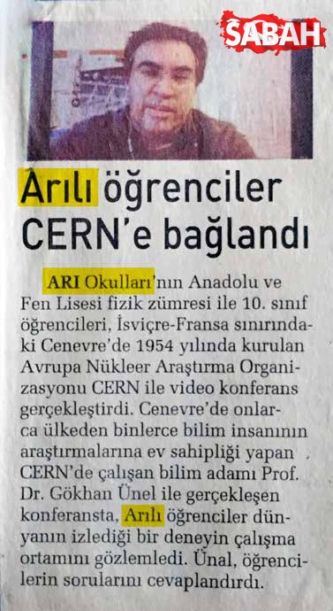 26 Aralık 2014 - Arılı öğrenciler CERN'e bağlandı. - Sabah