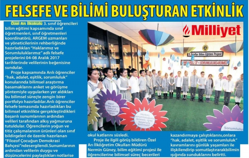 14 ARALIK 2017 PERŞEMBE MİLLİYET - FELSEFE VE BİLİMİ BULUŞTURAN ETKİNLİK