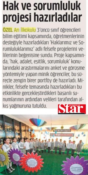 16 ARALIK 2017 CUMARTESİ STAR-HAK VE SORUMLULUK PROJESİ HAZIRLADILAR