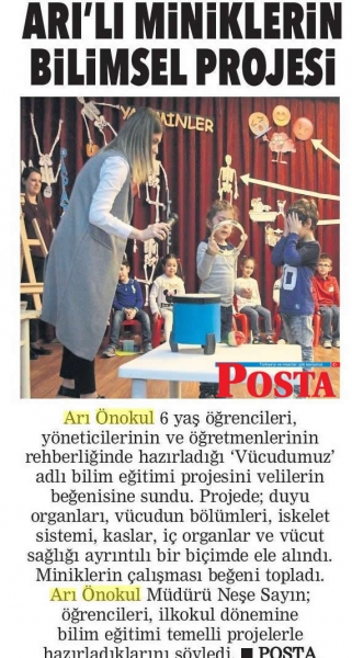31 ARALIK 2017 PAZAR POSTA-ARILI MİNİKLERİN BİLİMSEL PROJESİ