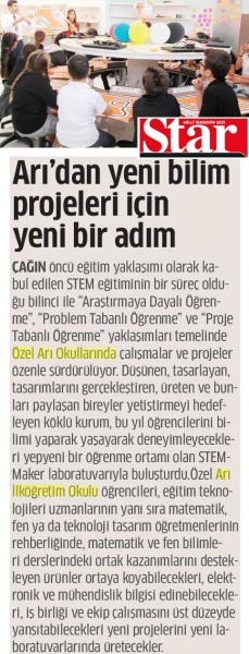 07 EKİM 2017 CUMARTESİ STAR- ARI'DAN YENİ BİLİM PROJELERİ İÇİN YENİ BİR ADIM