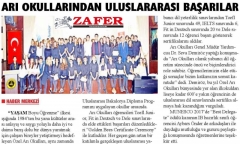28 EKİM 2017 CUMARTESİ ZAFER- ARI OKULLARIN'DAN ULUSLARARASI BAŞARILAR