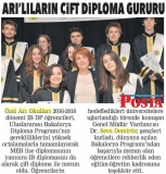 13 EKİM 2018 CUMARTESİ POSTA ANKARA-ARILILARIN ÇİFT DİPLOMA GURURU