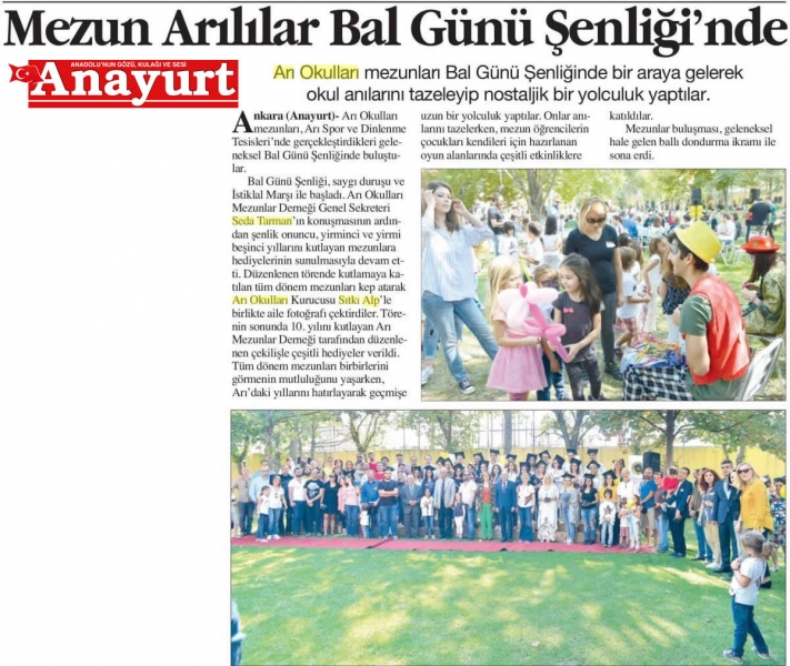 29 EYLÜL 2017 CUMA ANAYURT- MEZUN ARILILAR BAL GÜNÜ ŞENLİĞİ'NDE