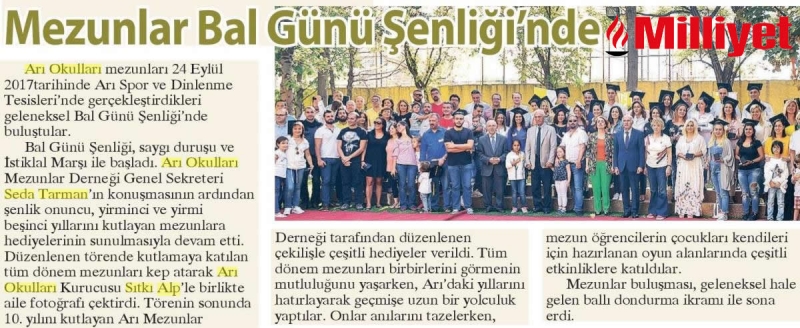 29 EYLÜL 2017 CUMA MİLLİYET ANKARA MEZUNLAR BAL GÜNÜ ŞENLİĞİ'NDE