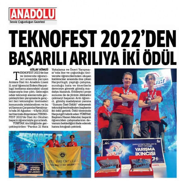 8 EYLÜL 2022 PERŞEMBE ANADOLU GAZETESİ