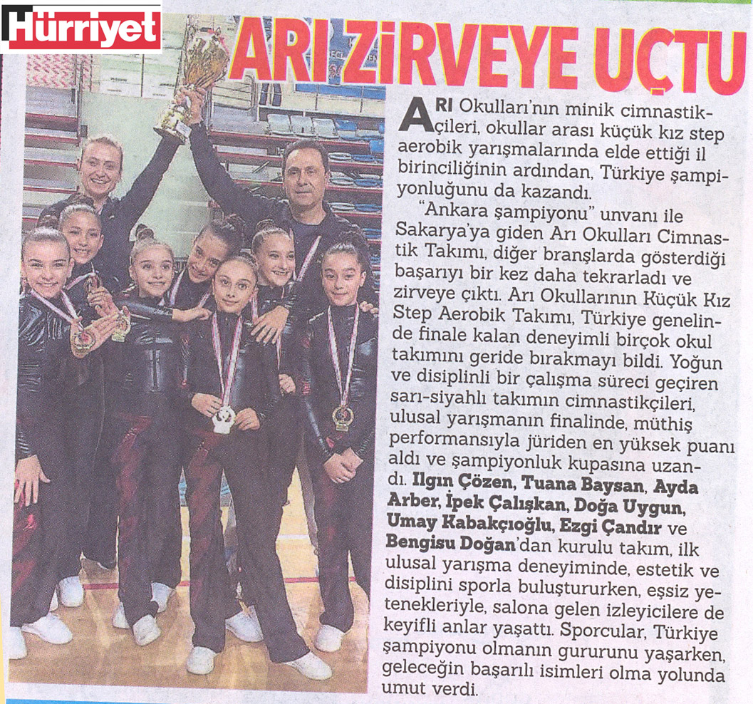 02 HAZİRAN 2016 PERŞEMBE–HÜRRİYET “ARI ZİRVEYE UÇTU”