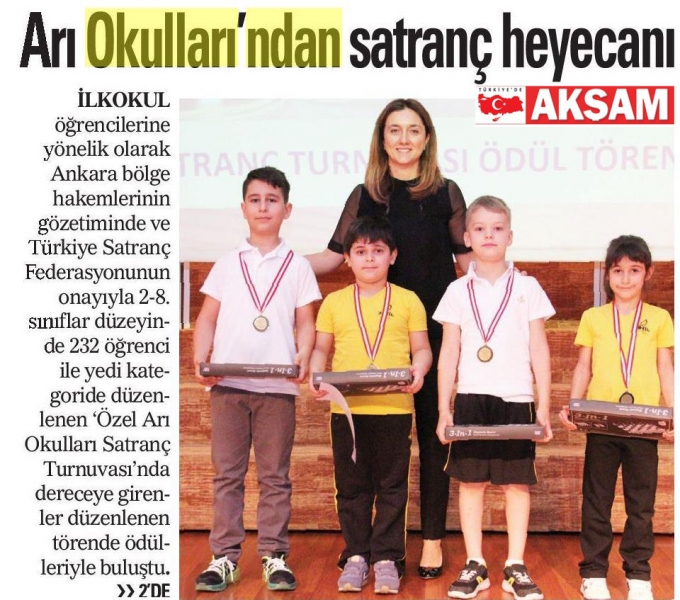16 HAZİRAN 2018 PAZARTESİ AKŞAM- ARI OKULLARINDAN SANTRANÇ HEYECANI
