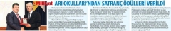 14 HAZİRAN 2018 PERŞEMBE MİLLİYET ANKARA-ARI OKULLARINDA SATRANÇ ÖDÜLLERİ VERİLDİ