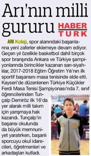 10 KASIM 2017 CUMA HABERTÜRK- ARI'NIN MİLLİ GURURU
