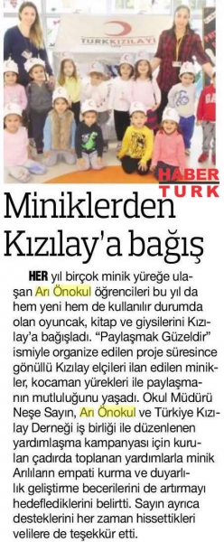 25 KASIM 2017 CUMARTESİ- HABERTÜRK ANKARA-"MİNİKLERDEN KIZILAY'A BAĞIŞ"