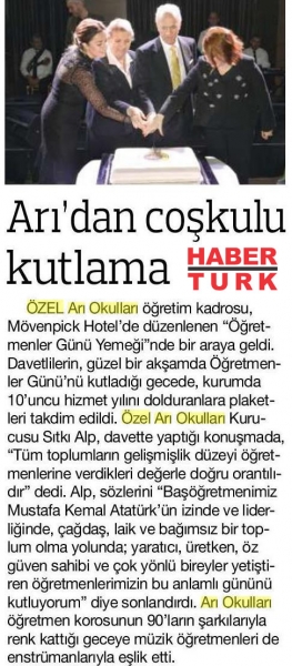 30 KASIM 2017 PERŞEMBE HABERTÜRK-ARI'DAN COŞKULU KUTLAMA