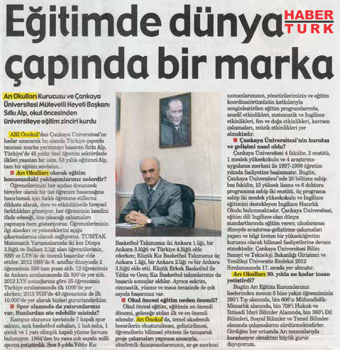 17 Mayıs 2013 - Eğitimde dünya çapında bir marka. - HaberTürk