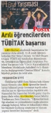 31 Mayıs 2013 - Arılı öğrencilerden TÜBİTAK başarısı - Posta