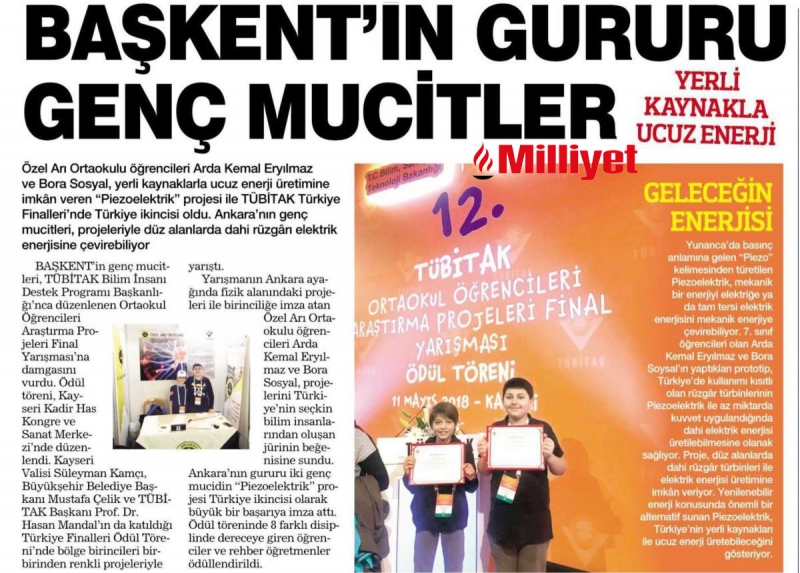 22 MAYIS 2018 SALI HABERTÜRK ANKARA-BAŞKENT'İN GURURU GENÇ MUCİTLER