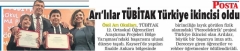 19 MAYIS 2018 CUMARTESİ POSTA ANKARA-ARILILAR TÜBİTAK TÜRKİYE İKİNCİSİ OLDU