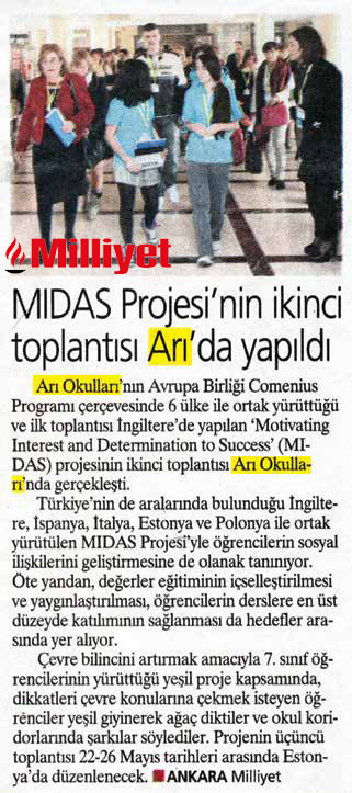 Nisan 2013 - MIDAS Projesi'nin ikincitoplantısı Arı'da yapıldı. - Milliyet