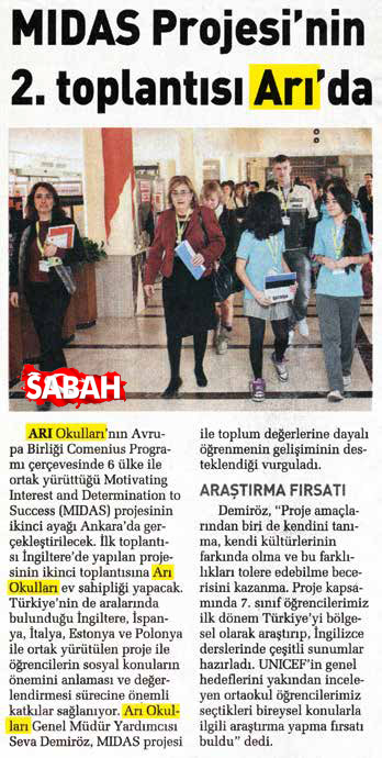 Nisan 2013 - MIDAS Projesi'nin 2. toplantısı Arı'da - Milliyet