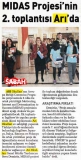 Nisan 2013 - MIDAS Projesi'nin 2. toplantısı Arı'da - Milliyet