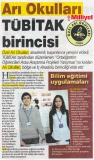 29 Nisan 2013 - Arı Okulları TÜBİTAK birincisi. - Milliyet