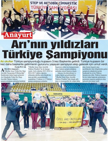 09 NİSAN 2018 PAZARTESİ ANAYURT-ARI'NIN YILDIZLARI TÜRKİYE ŞAMPİYONU