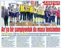 12 NİSAN 2018 PERŞEMBE ANAYURT-ARI'YA BİR ŞAMPİYONLUK  DA MASA TENİSİNDEN