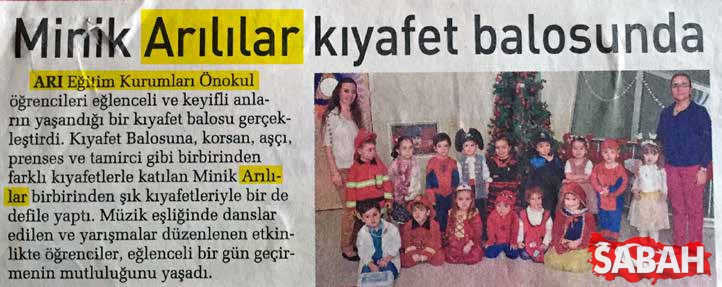 03 OCAK 2015 MİNİK ARILILAR KIYAFET BALOSUNDA -SABAH