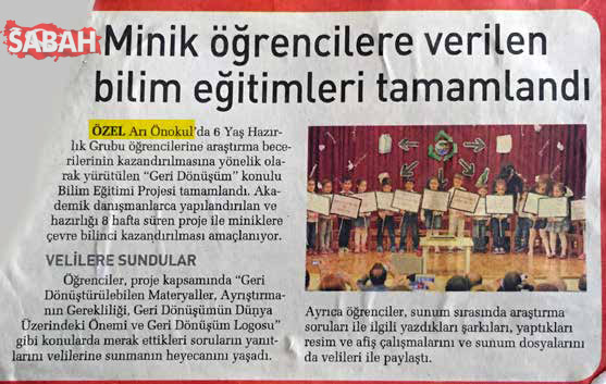 05 OCAK 2015 MİNİK ÖĞRENCİLERE VERİLEN BİLİM EĞİTİMLERİ TAMAMLANDI. - SABAH
