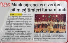 05 OCAK 2015 MİNİK ÖĞRENCİLERE VERİLEN BİLİM EĞİTİMLERİ TAMAMLANDI. - SABAH