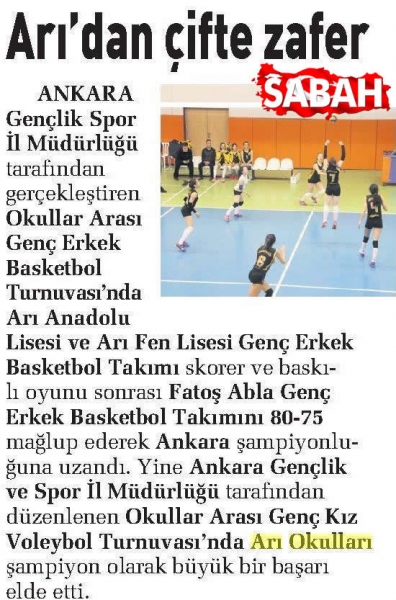 13 OCAK 2018 CUMARTESİ SABAH - ARI'DAN ÇİFTE ZAFER