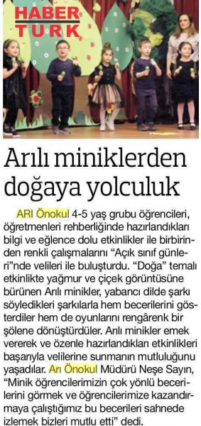 20 OCAK 2018 CUMARTESİ HABERTÜRK-ARILI MİNİKLERDEN DOĞAYA YOLCULUK