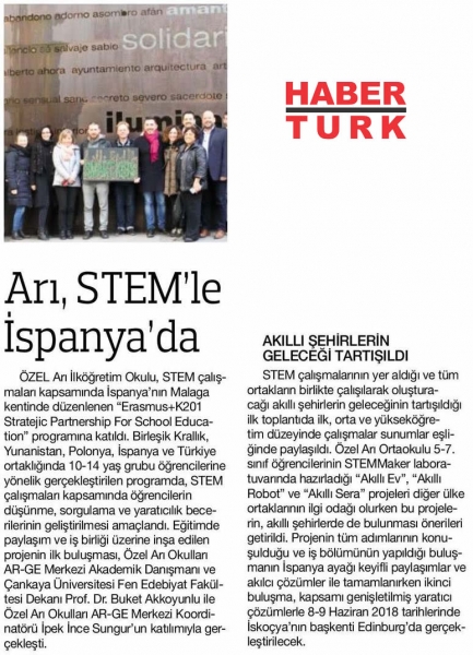 30 OCAK 2018 SALI HABERTÜRK ANKARA-ARI, STEM’LE İSPANYA’DA