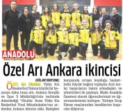 25 OCAK 2018 PERŞEMBE ANKARA ANADOLU GAZETESİ-ÖZEL ARI ANKARA İKİNCİSİ