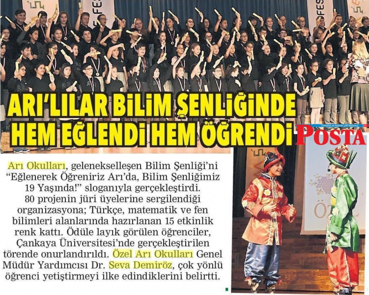 10 ŞUBAT 2018 POSTA ANKARA-ARILILAR BİLİM ŞENLİĞİNDE HEM EĞLENDİ HEM ÖĞRENDİ