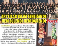 10 ŞUBAT 2018 POSTA ANKARA-ARILILAR BİLİM ŞENLİĞİNDE HEM EĞLENDİ HEM ÖĞRENDİ