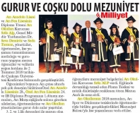 05 TEMMUZ 2018 PERŞEMBE MİLLİYET ANKARA-GURUR VE COŞKU DOLU MEZUNİYET